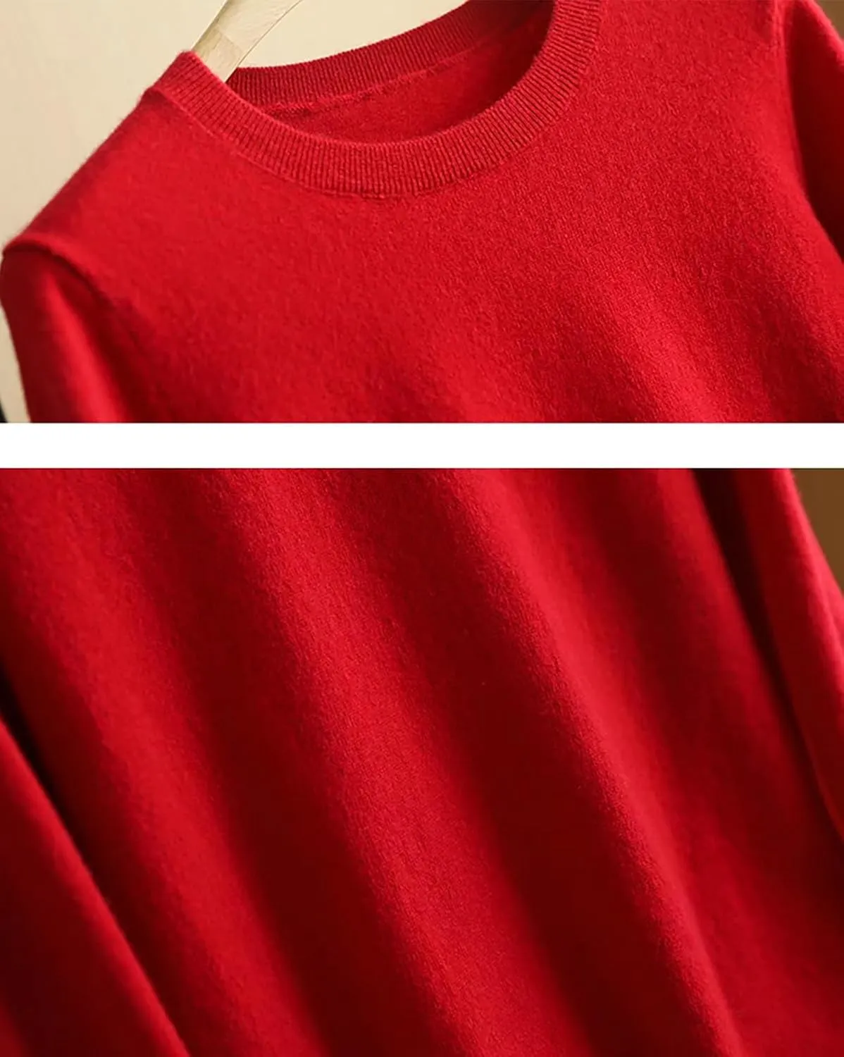 100% Pure Cashmere Crewneck Sweater for Women Long Sleeve Warm Soft Lightweight Knit Pullover