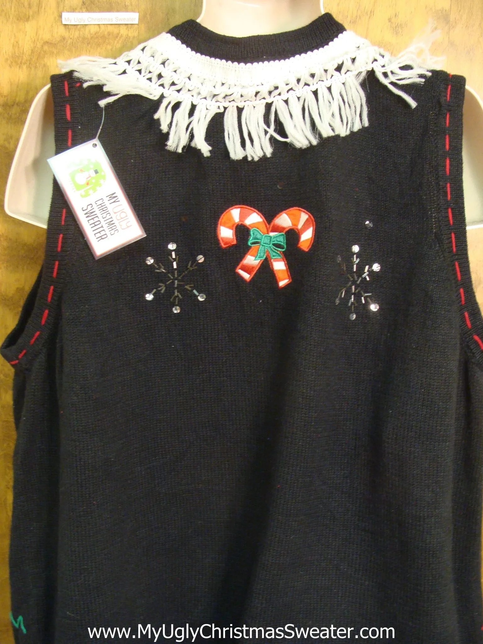 Amazing Reindeer and Fringe Christmas Sweater Vest