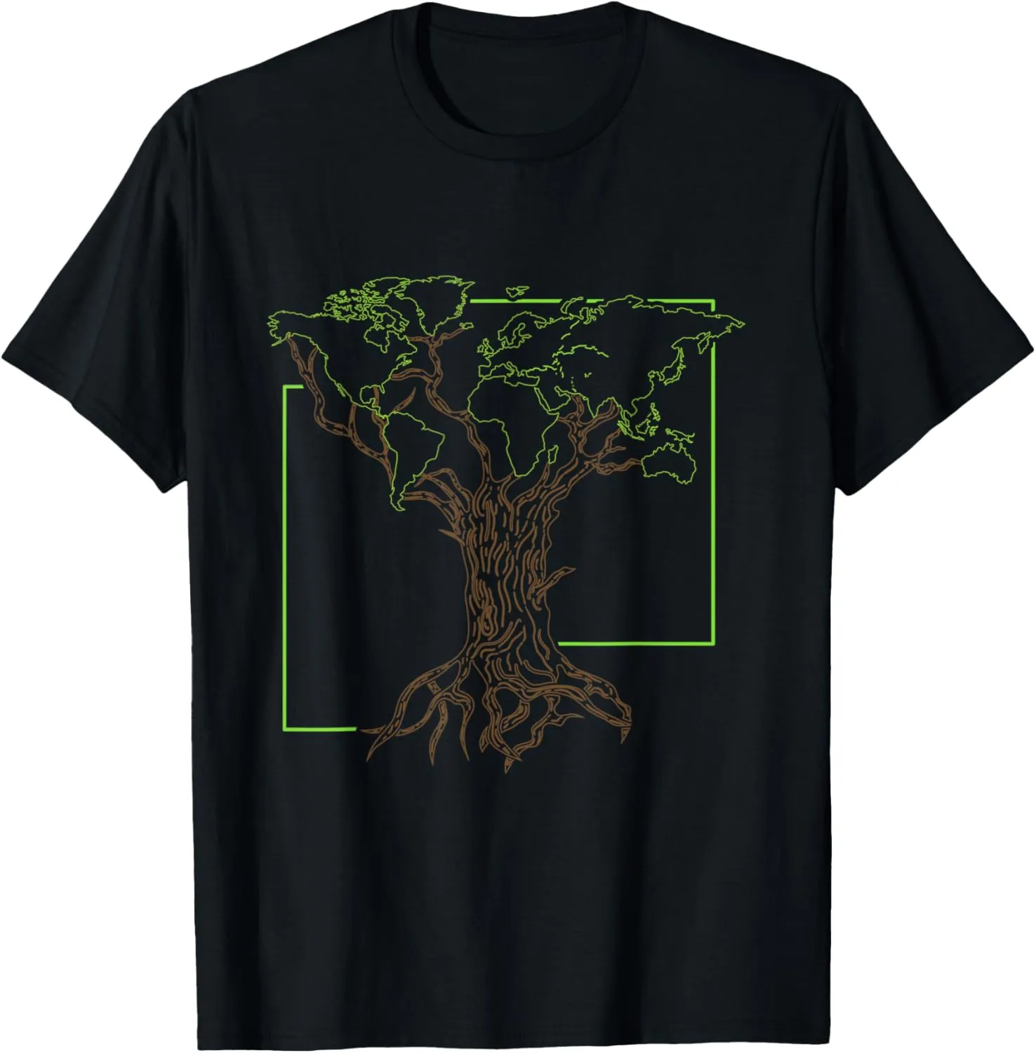 Arborist Gardener Tree World Map Nature Lover Gift T-Shirt