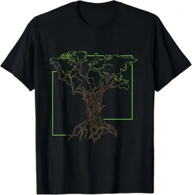 Arborist Gardener Tree World Map Nature Lover Gift T-Shirt