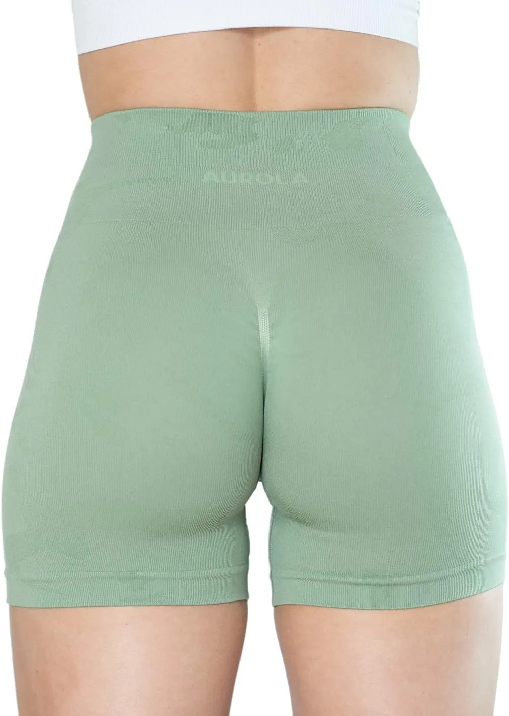 AUROLA CAMO Workout Shorts for Women Seamless Subtle Logo Scrunch Shorts