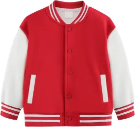 Baby Boy Spring Coat Little Kid Baseball Cardigan Jacket Kids Unisex Boys Varsity Baseball Bomber