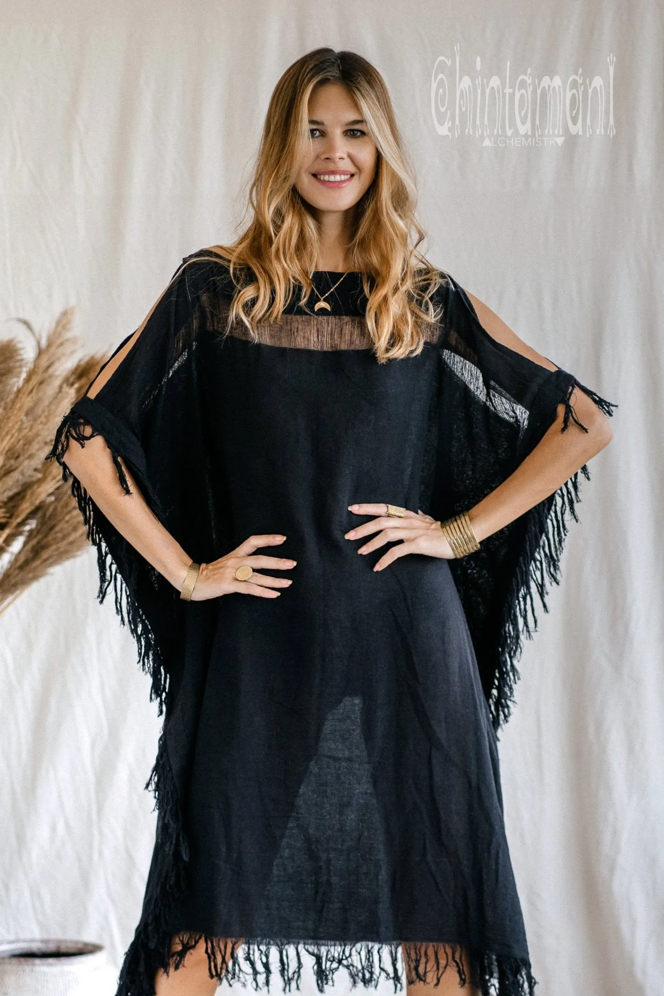 Beach Poncho Dress / Black