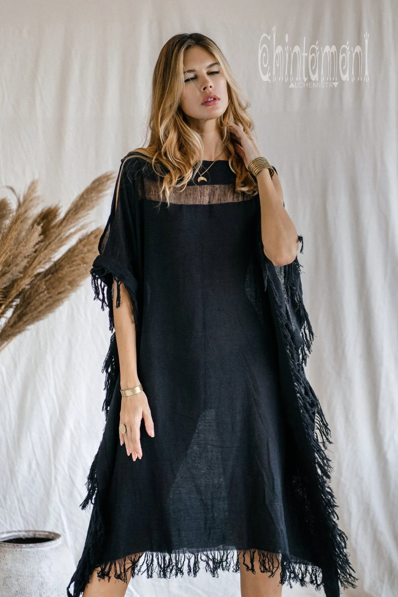 Beach Poncho Dress / Black