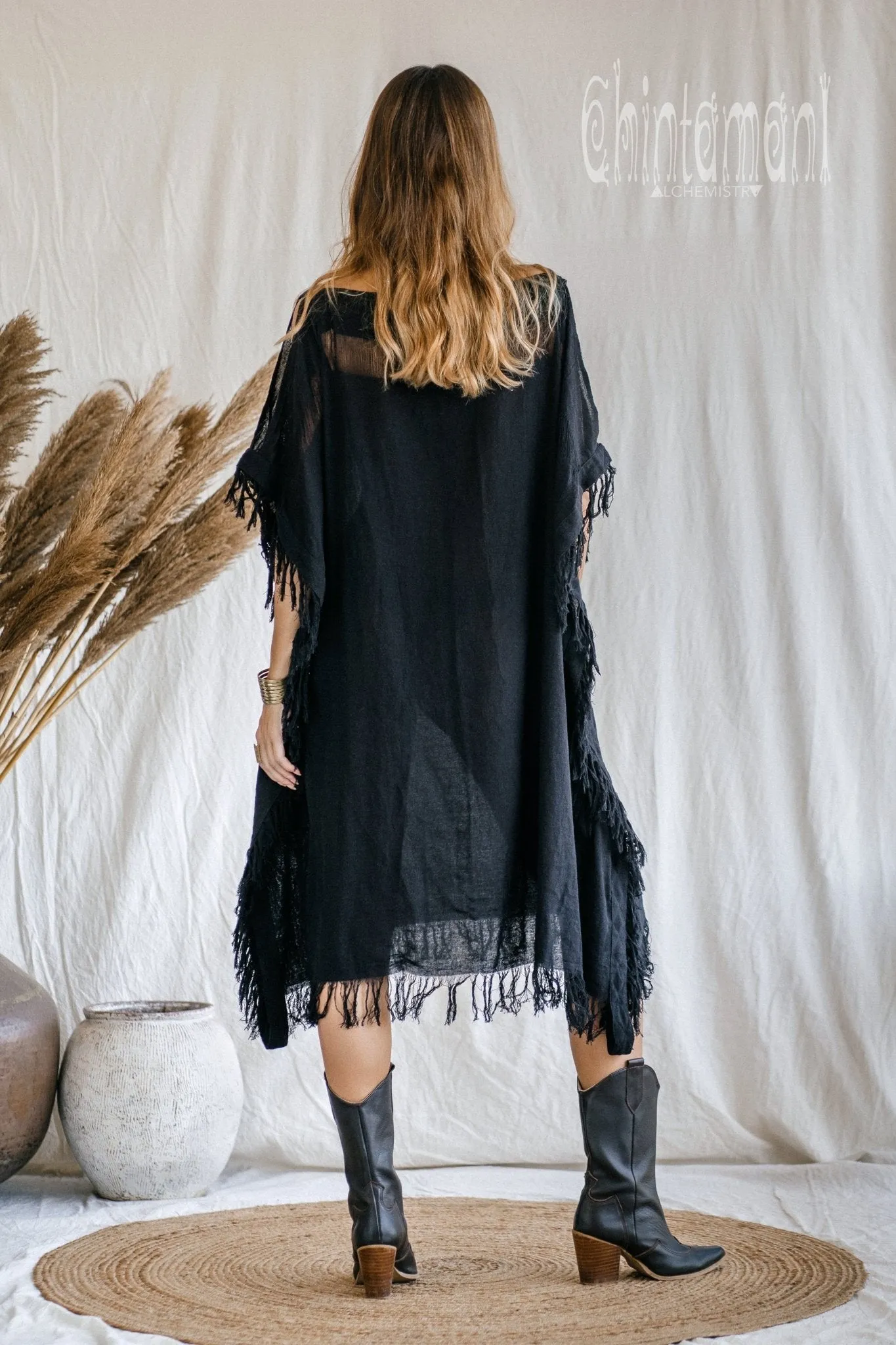 Beach Poncho Dress / Black