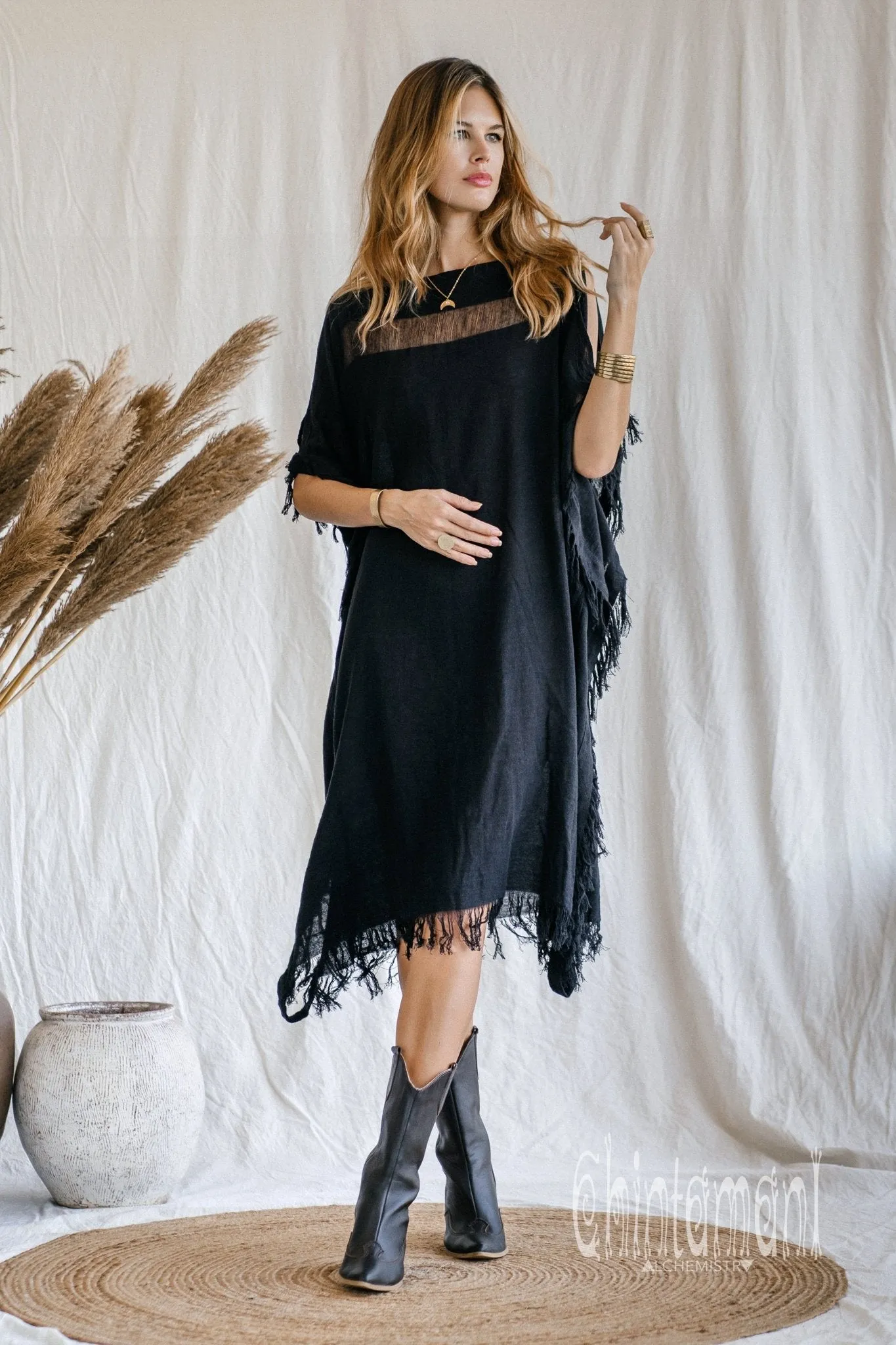 Beach Poncho Dress / Black
