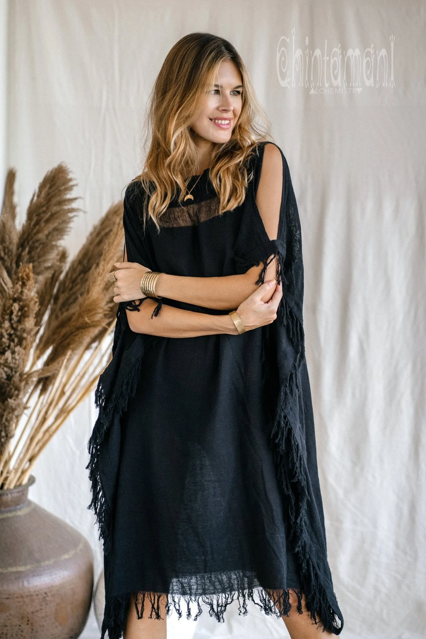 Beach Poncho Dress / Black