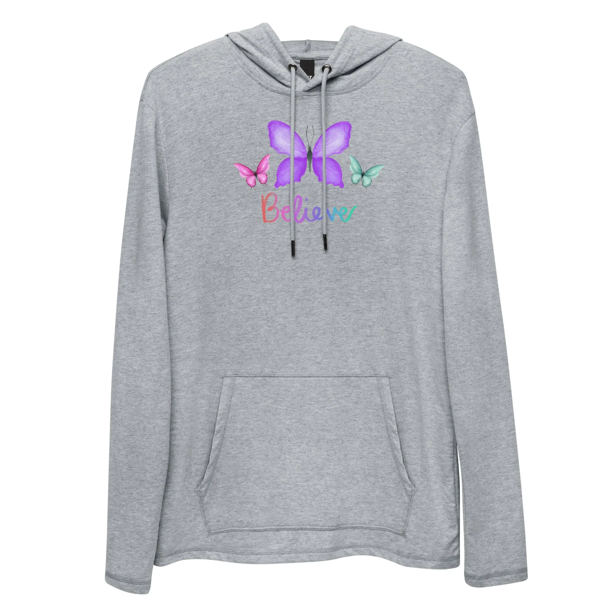 Believe Butterfly - Unisex Lightweight Hoodie