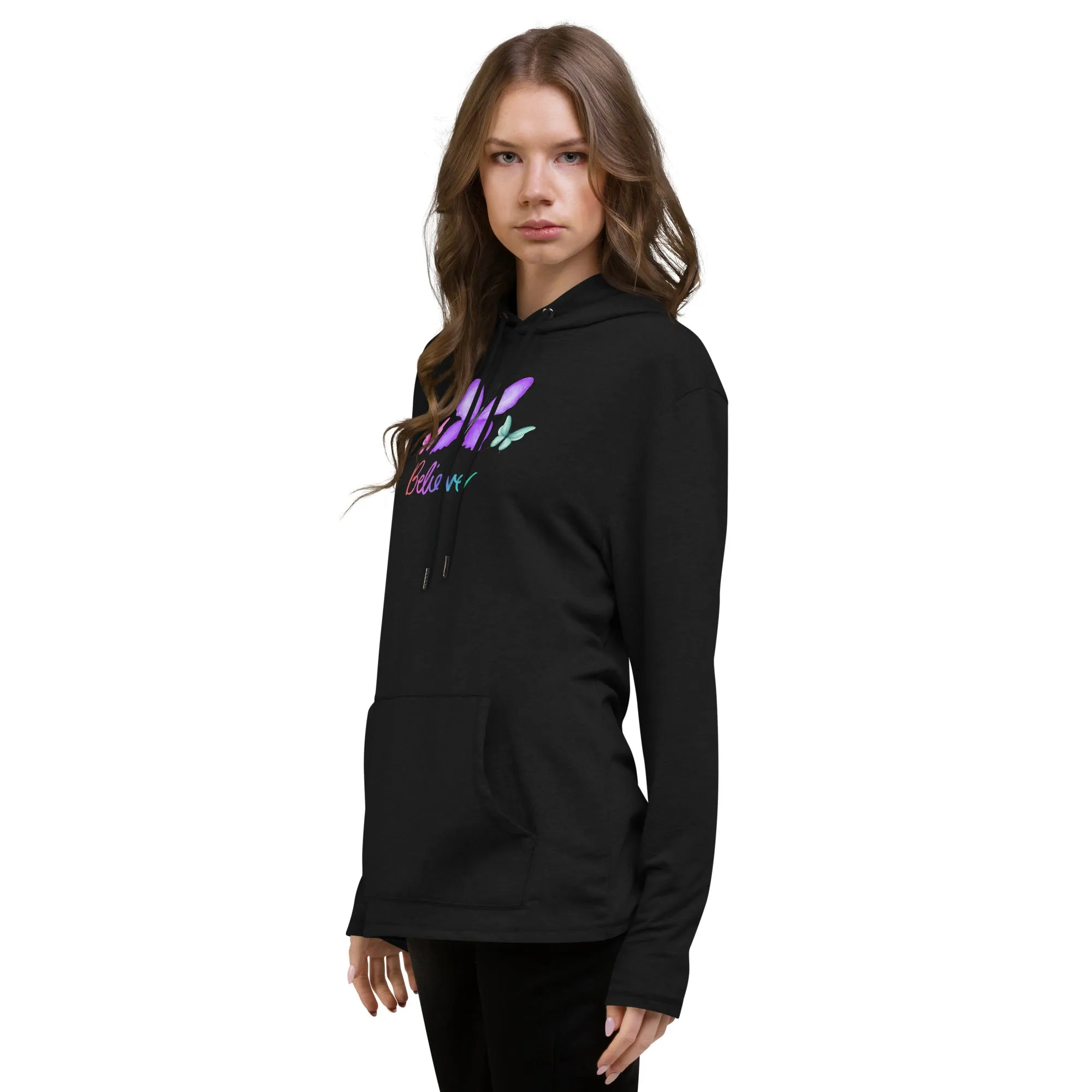 Believe Butterfly - Unisex Lightweight Hoodie