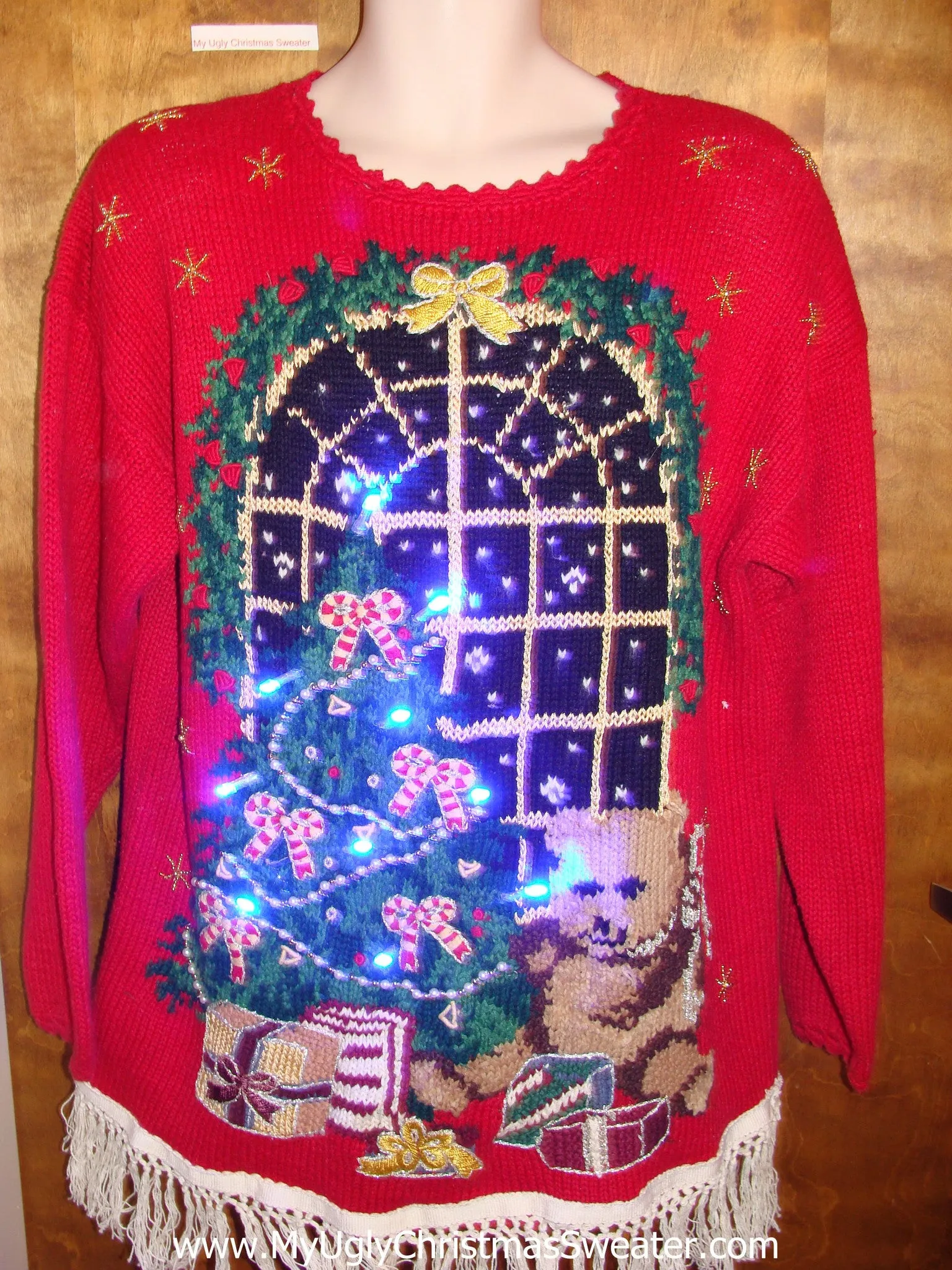 Best 80s Ugly Christmas Sweater with Lights