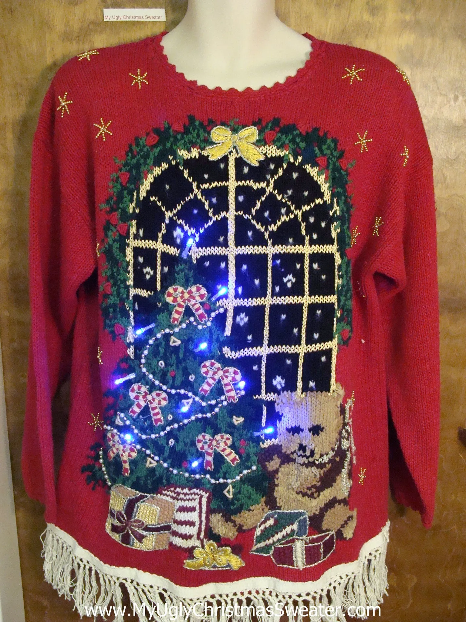 Best 80s Ugly Christmas Sweater with Lights