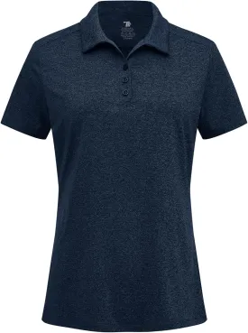BGOWATU Women's Polo Shirts Golf Tennis Shirts Short Sleeve 3 Buttons Collared Casual Top UV Sun Protection Dry Fit