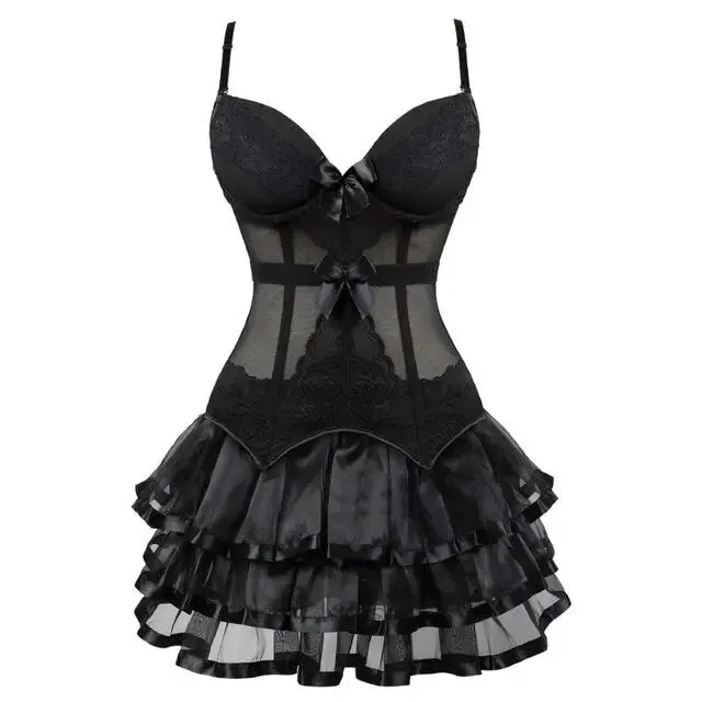Black Organza Corset & Tutu Skirt Set