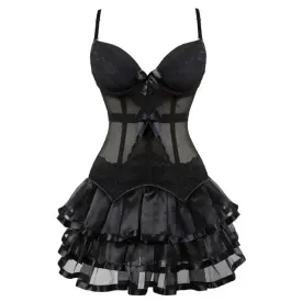 Black Organza Corset & Tutu Skirt Set