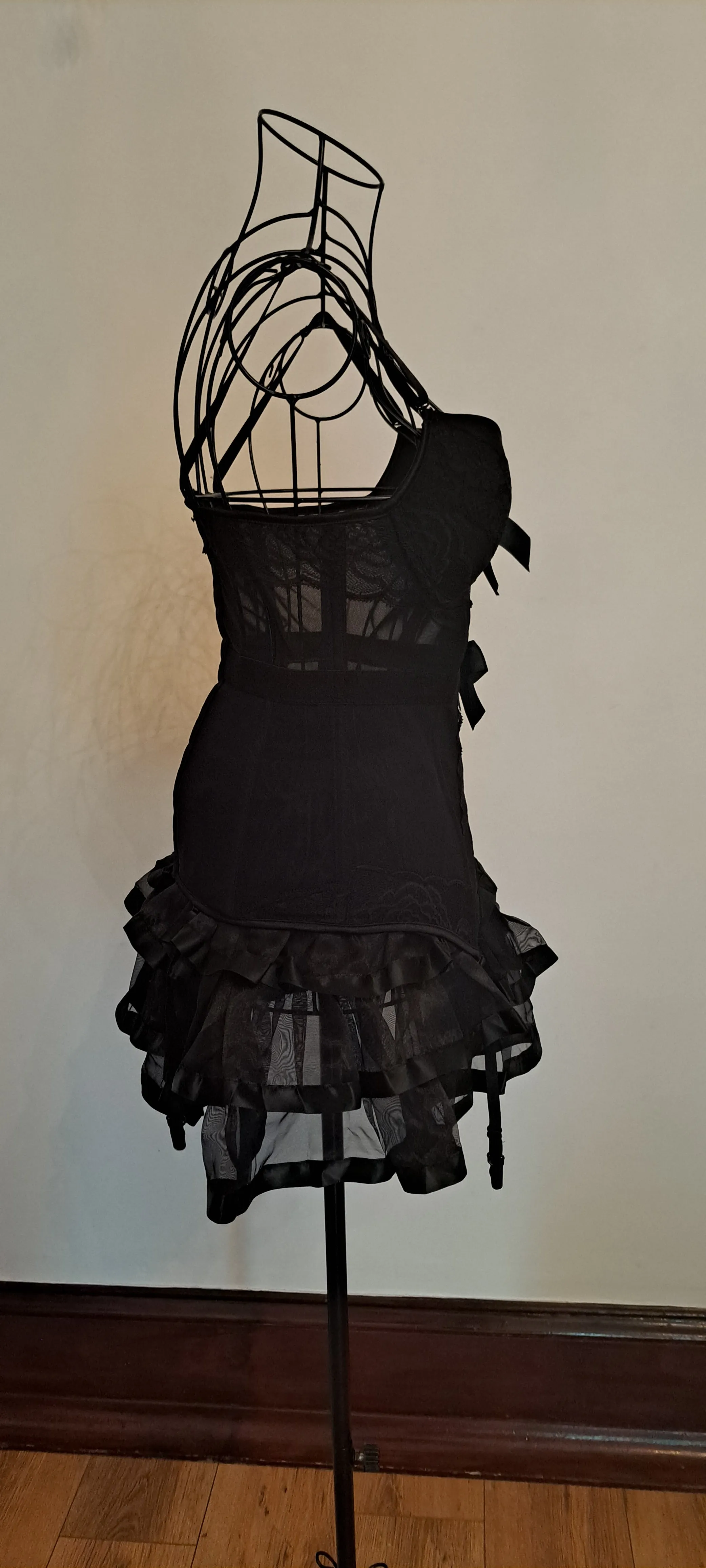 Black Organza Corset & Tutu Skirt Set