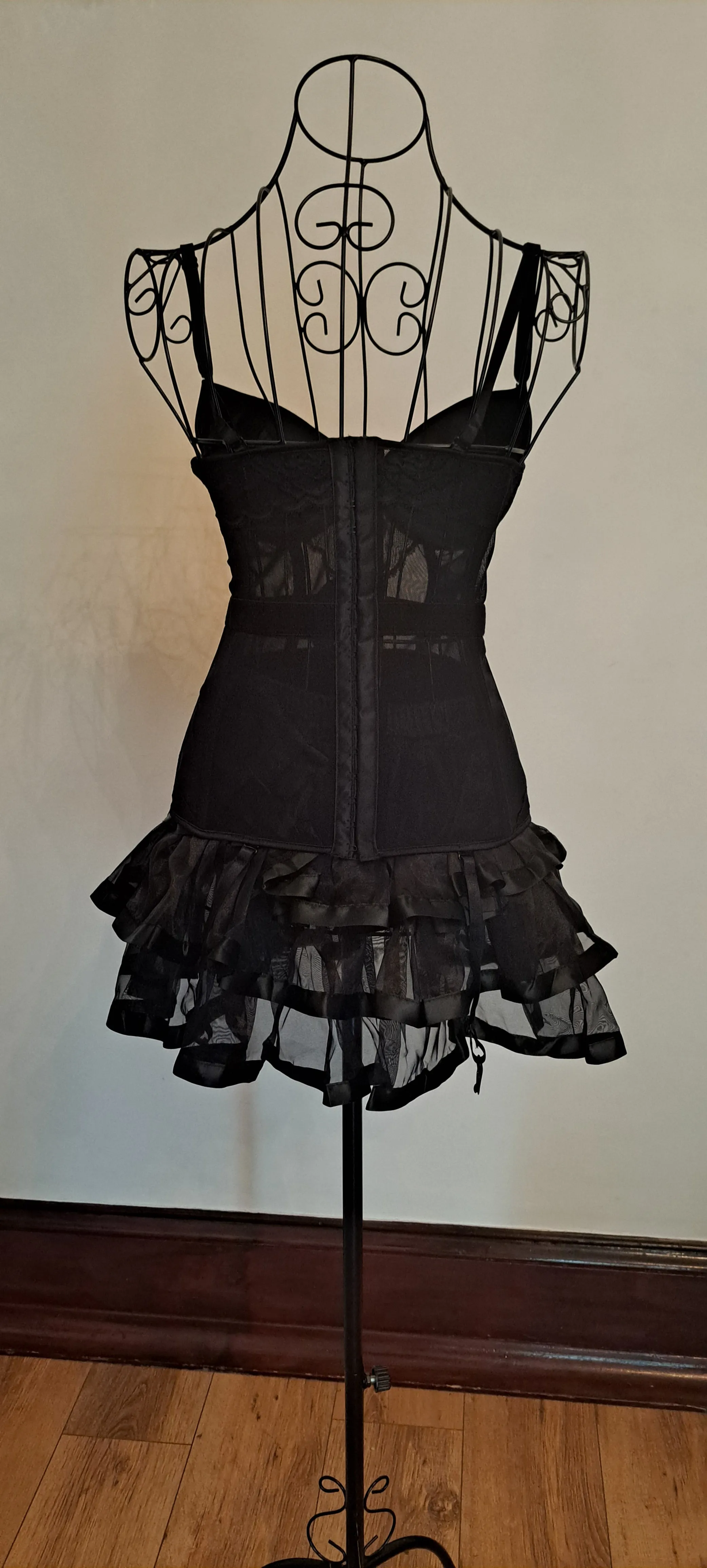 Black Organza Corset & Tutu Skirt Set