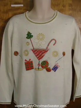 Bling Christmas Cocktail Tacky Xmas Sweater
