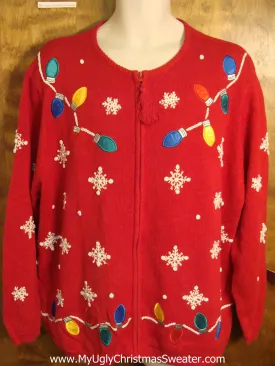 Bright Colorful Bulbs Ugly Christmas Sweater