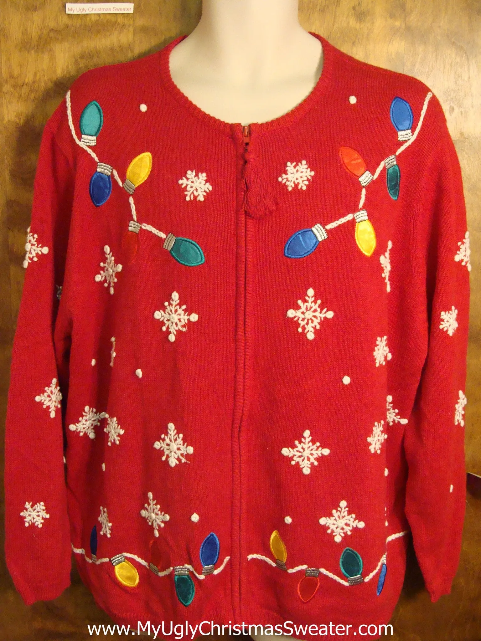 Bright Colorful Bulbs Ugly Christmas Sweater