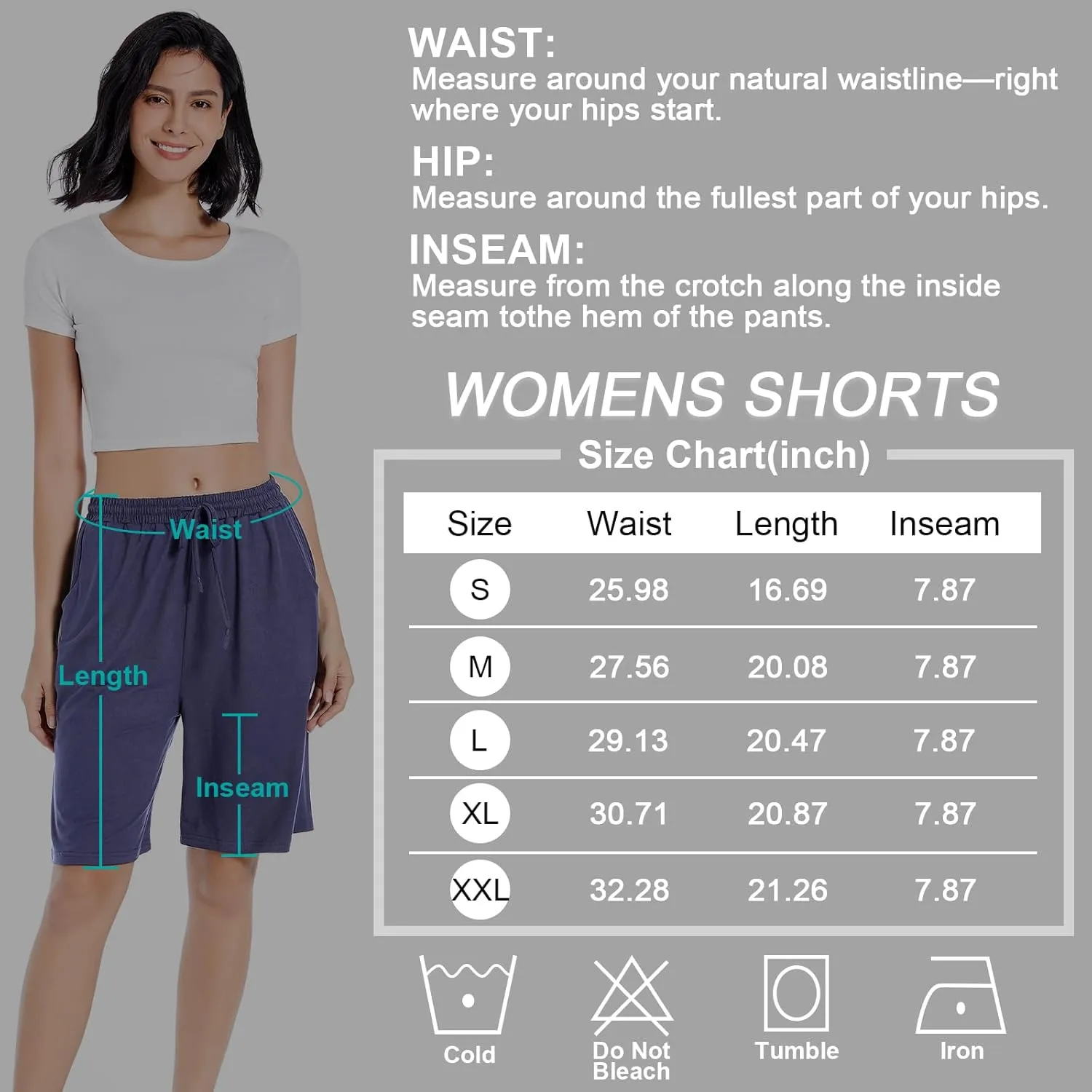 CULAYII Women's High Waisted Basketball Shorts Long Bermuda Gym Yoga Shorts with Pockets Athletic Knee Length Running Shorts