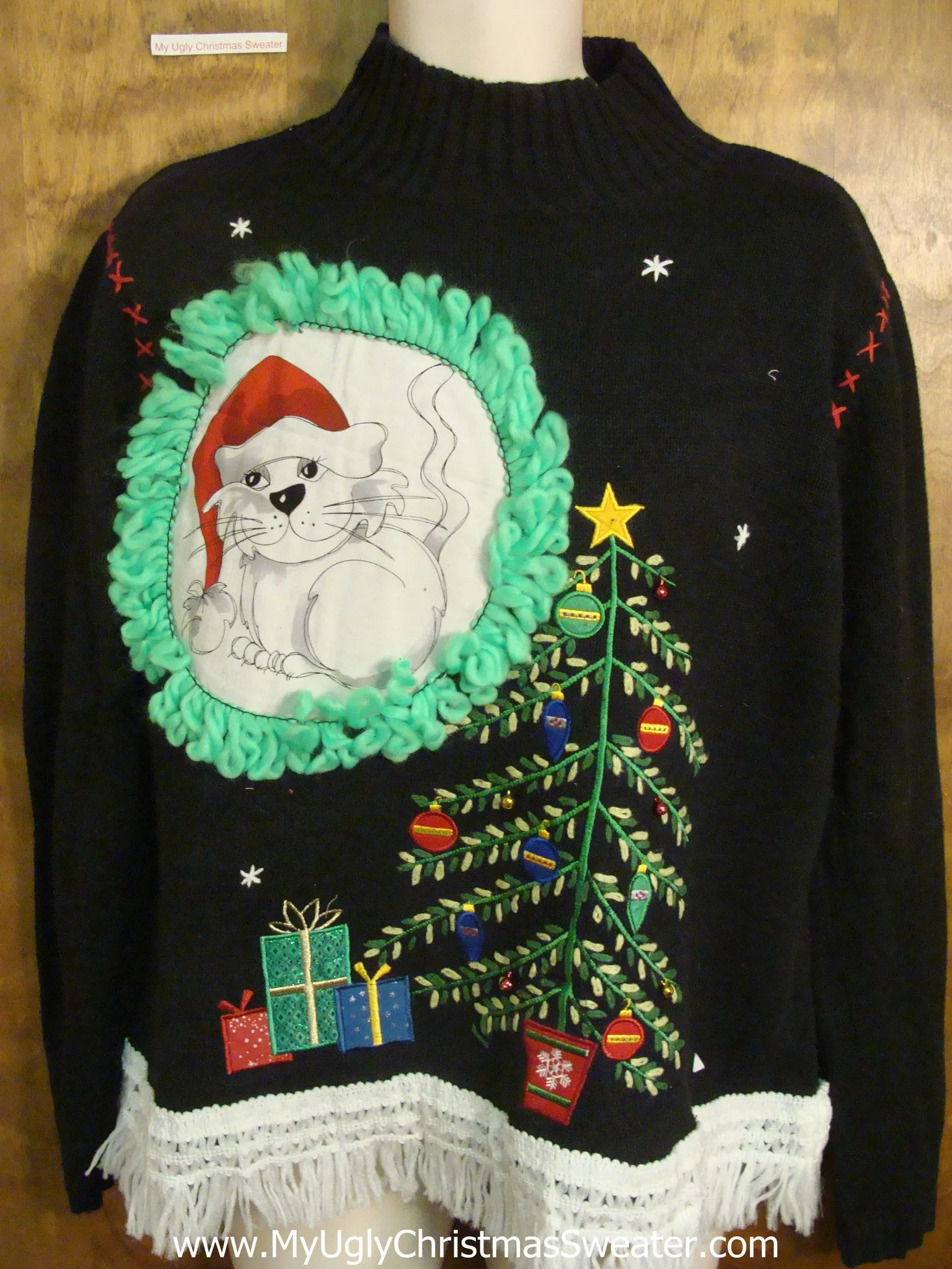 Decorated Trees Cat Christmas Sweater