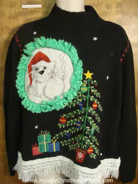 Decorated Trees Cat Christmas Sweater