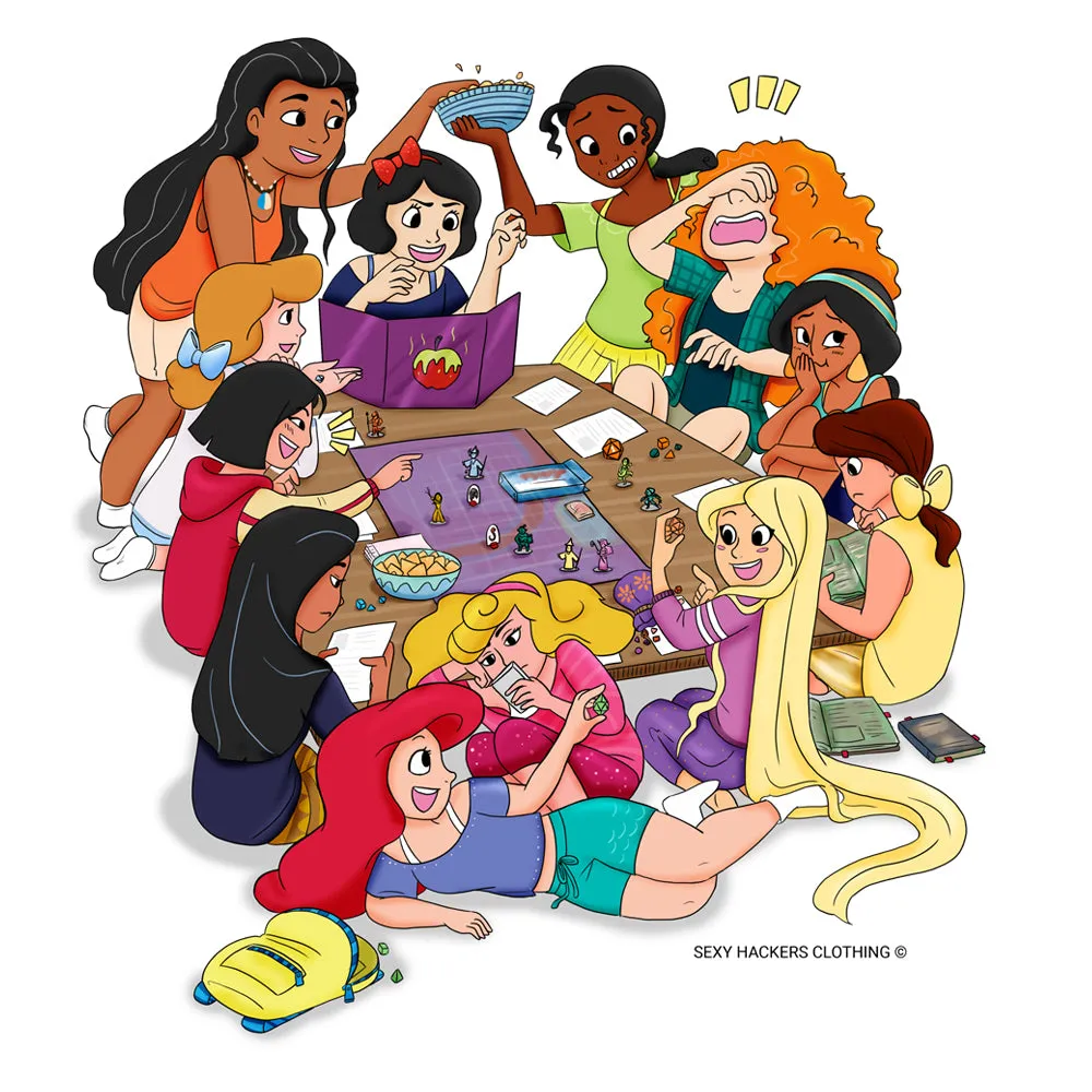 Disney Princesses and DND Women's Racer-back Tank-top