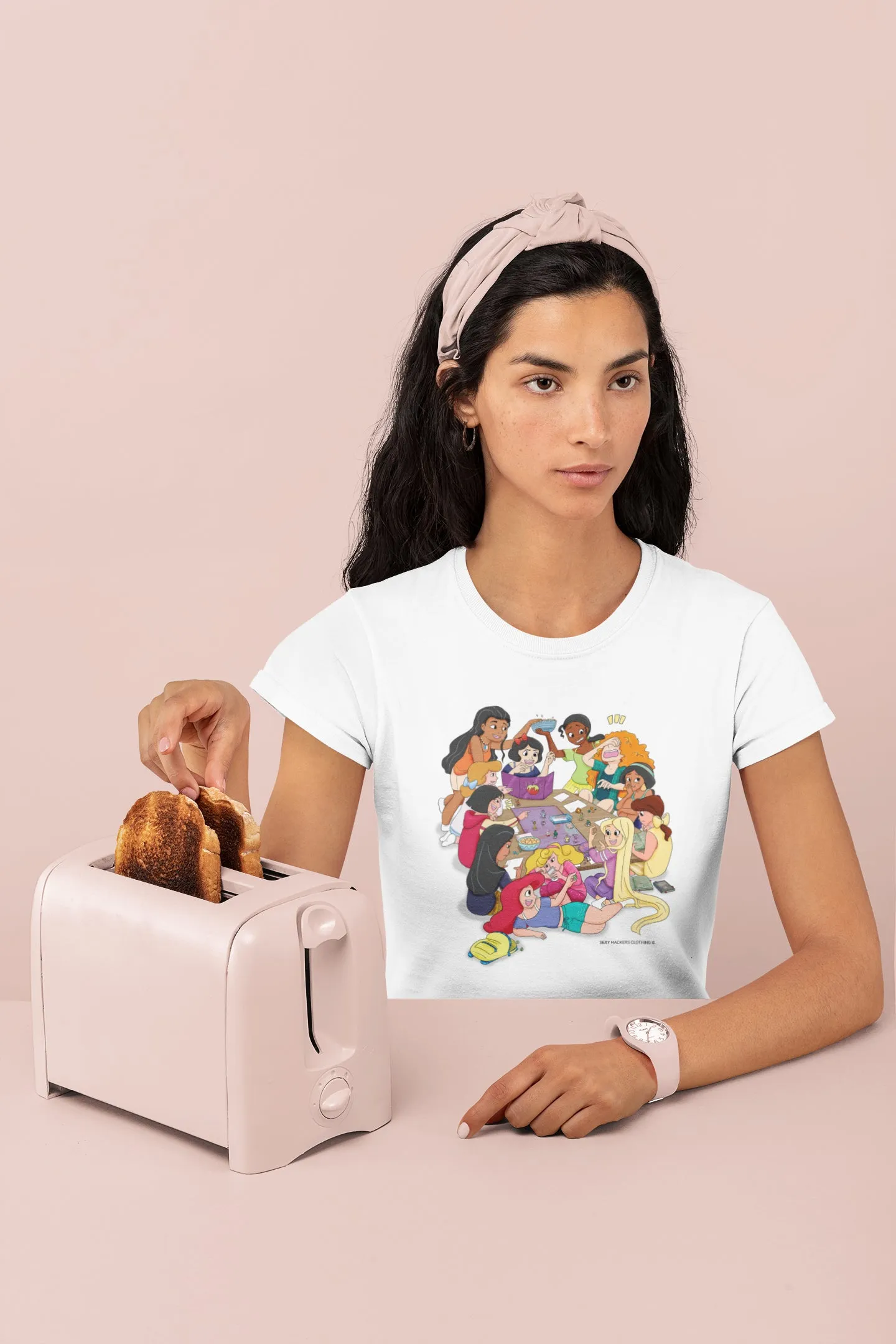 Disney Princesses and DND Women's Scoopneck T-shirt