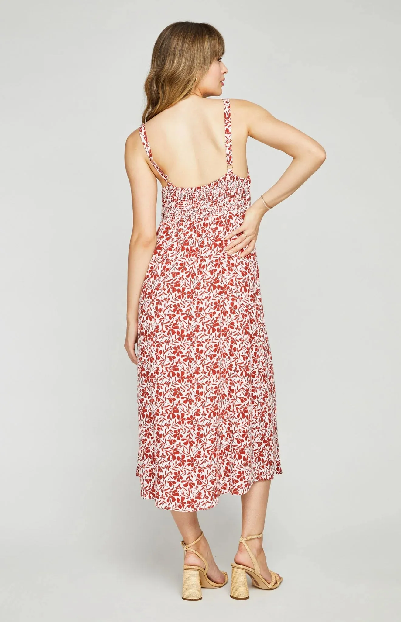 Esme Midi Dress-Chili Floral