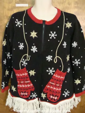 Fantastic Red Mitten Themed Ugly Christmas Sweater