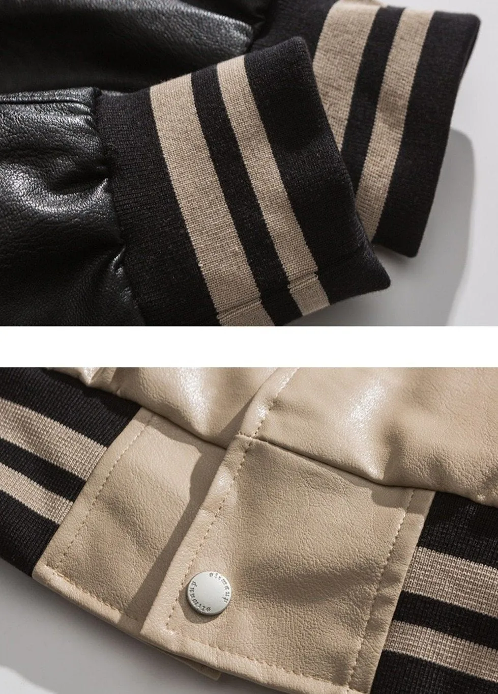 Faux Leather 1968 Varsity Jacket