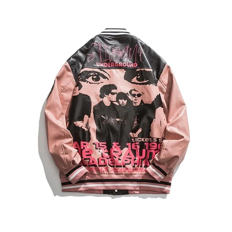 Faux Leather 1968 Varsity Jacket