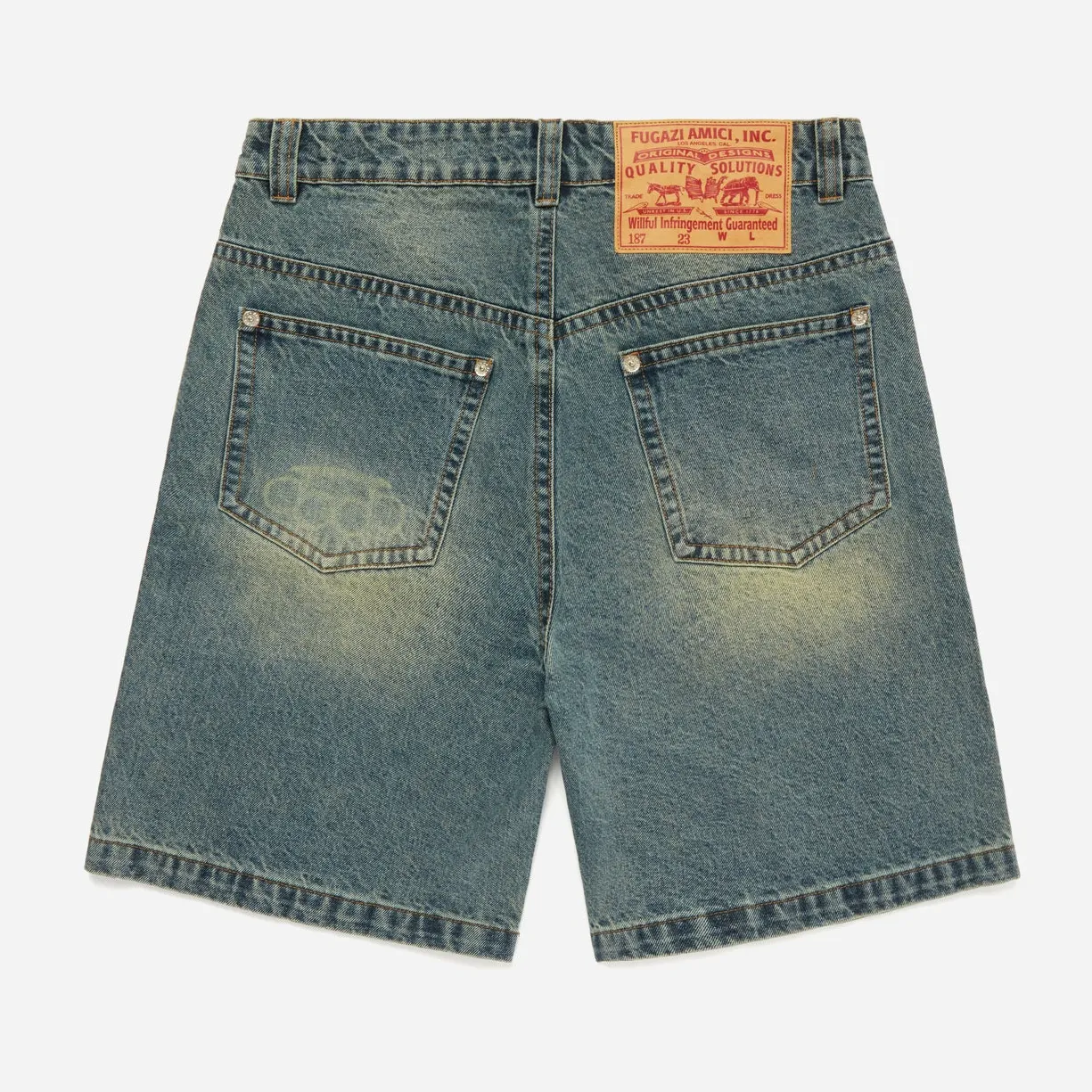 Fugazi Novelty Mud Washed Denim Shorts