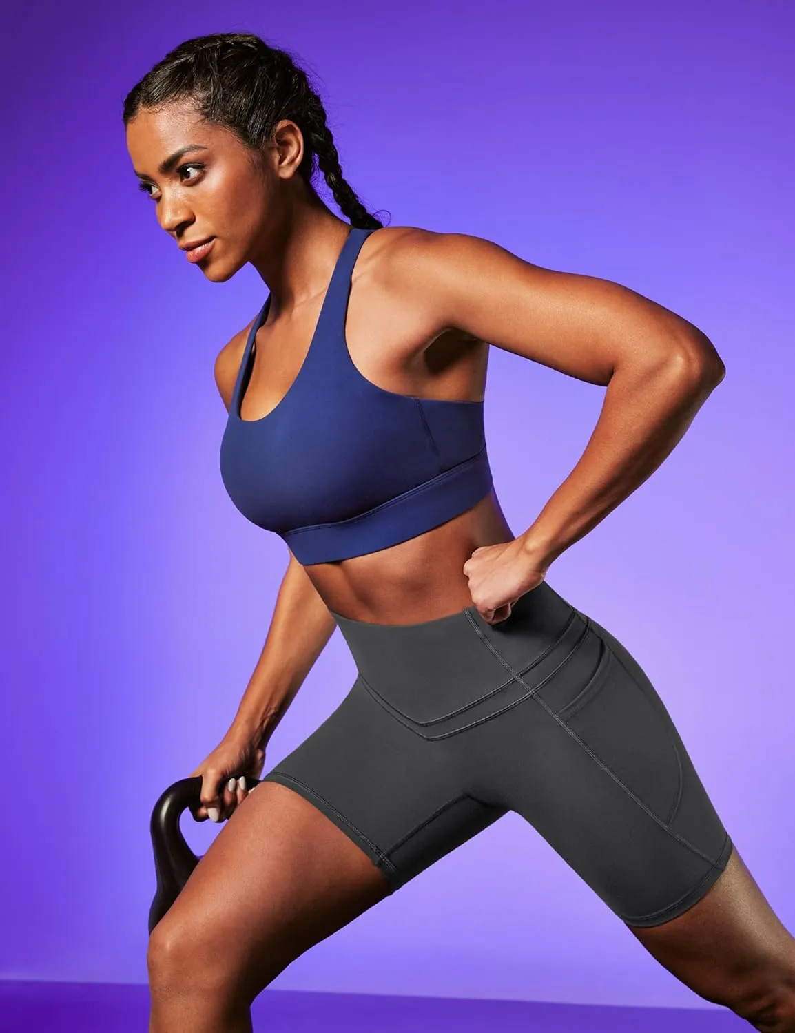 IUGA Tummy Control Biker Shorts Women with Pockets Workout Gym Shorts High Waisted Yoga Running Compression Shorts Spandex