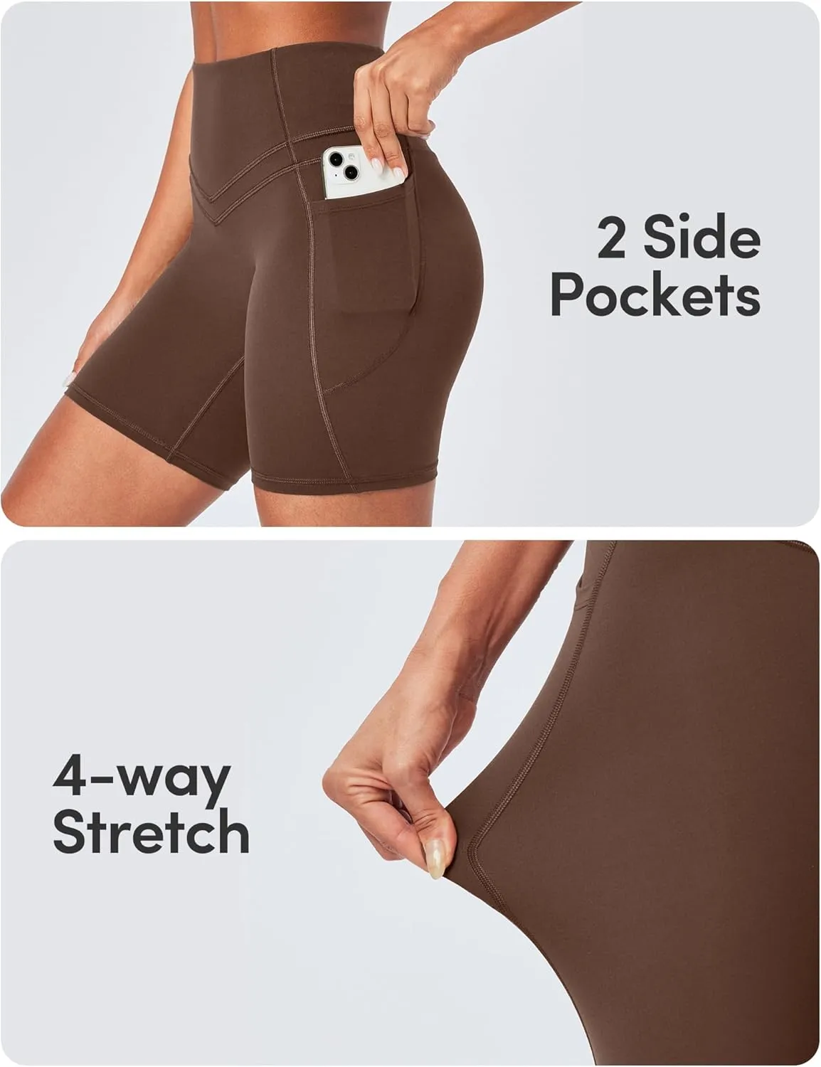 IUGA Tummy Control Biker Shorts Women with Pockets Workout Gym Shorts High Waisted Yoga Running Compression Shorts Spandex