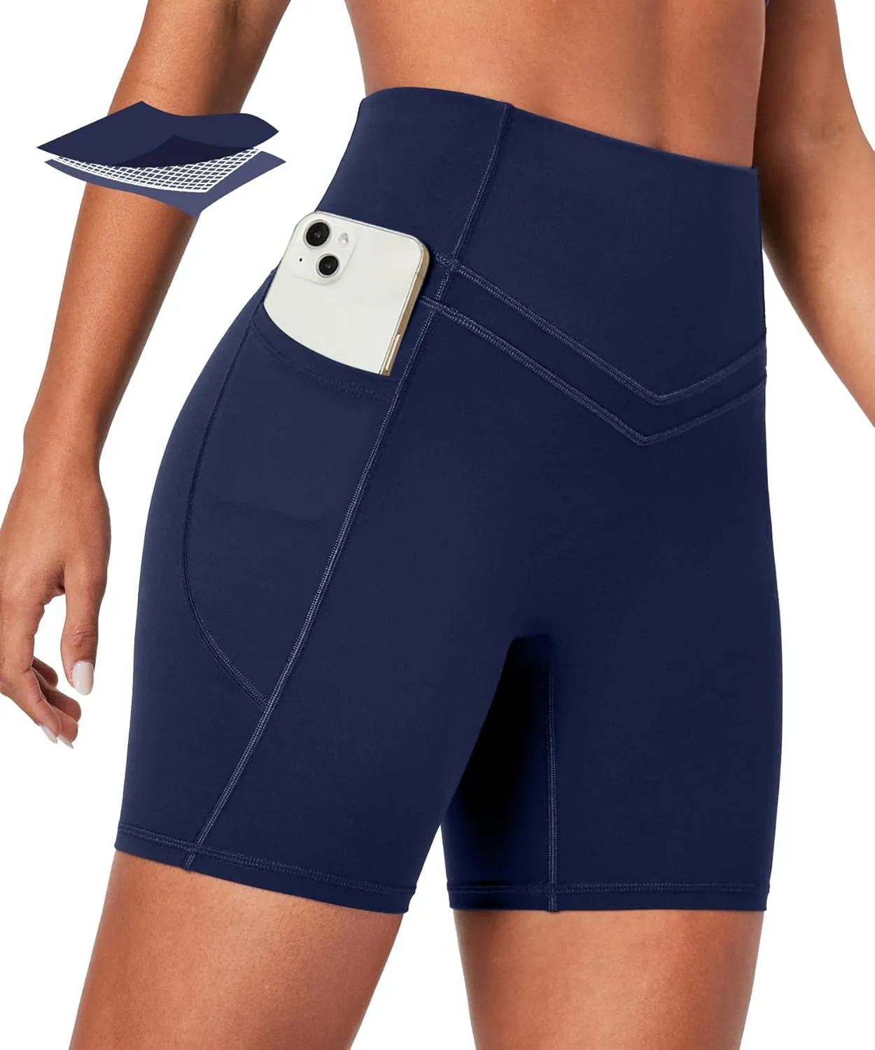 IUGA Tummy Control Biker Shorts Women with Pockets Workout Gym Shorts High Waisted Yoga Running Compression Shorts Spandex