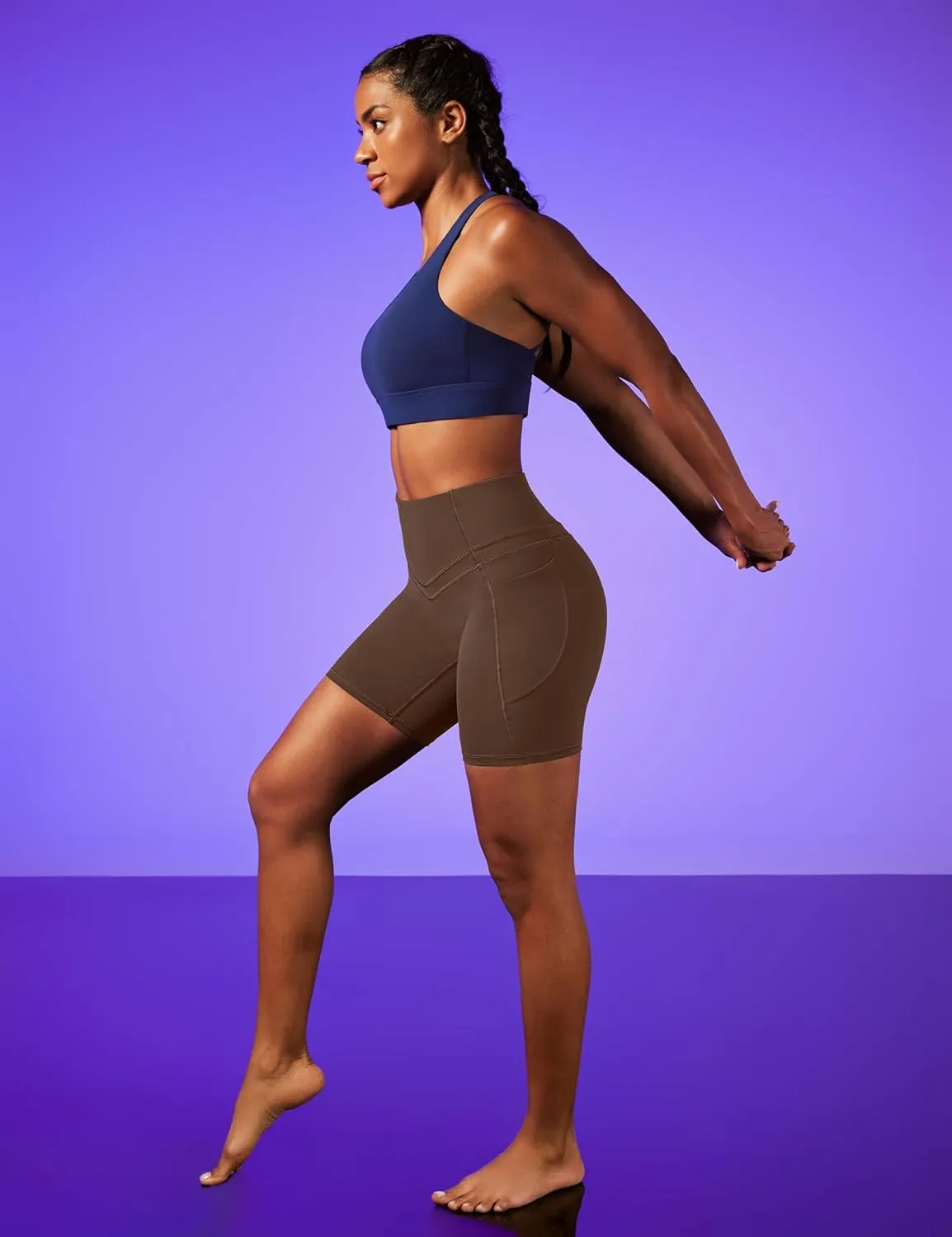 IUGA Tummy Control Biker Shorts Women with Pockets Workout Gym Shorts High Waisted Yoga Running Compression Shorts Spandex
