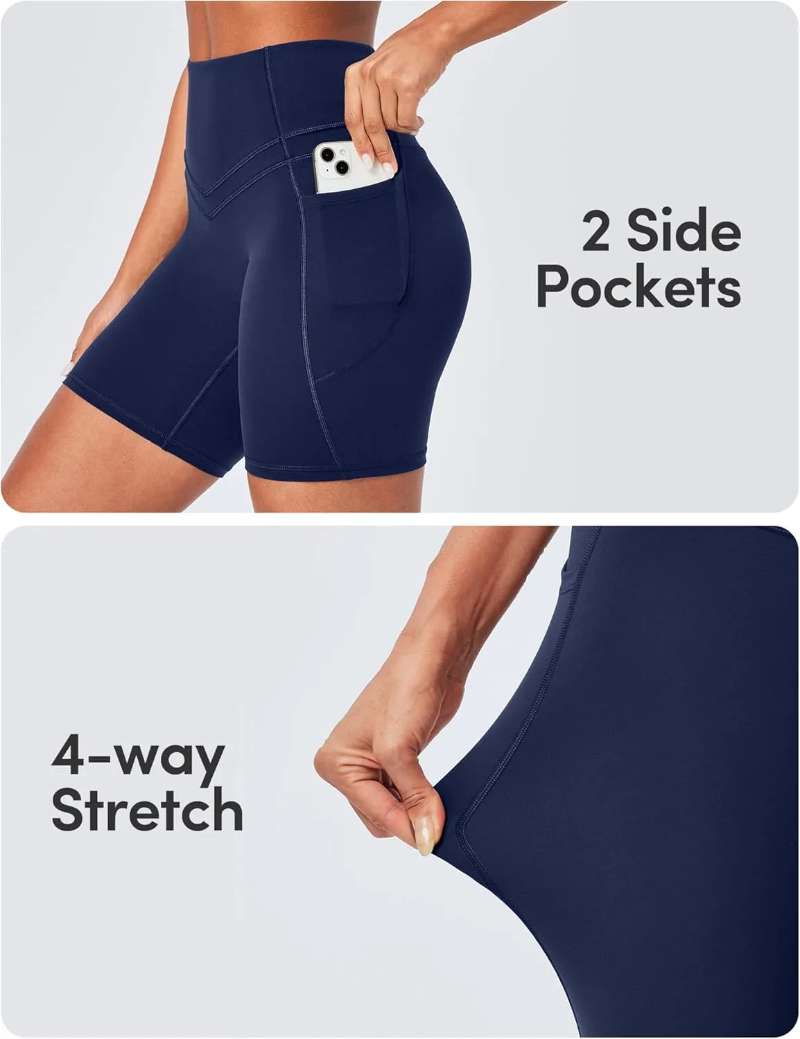 IUGA Tummy Control Biker Shorts Women with Pockets Workout Gym Shorts High Waisted Yoga Running Compression Shorts Spandex