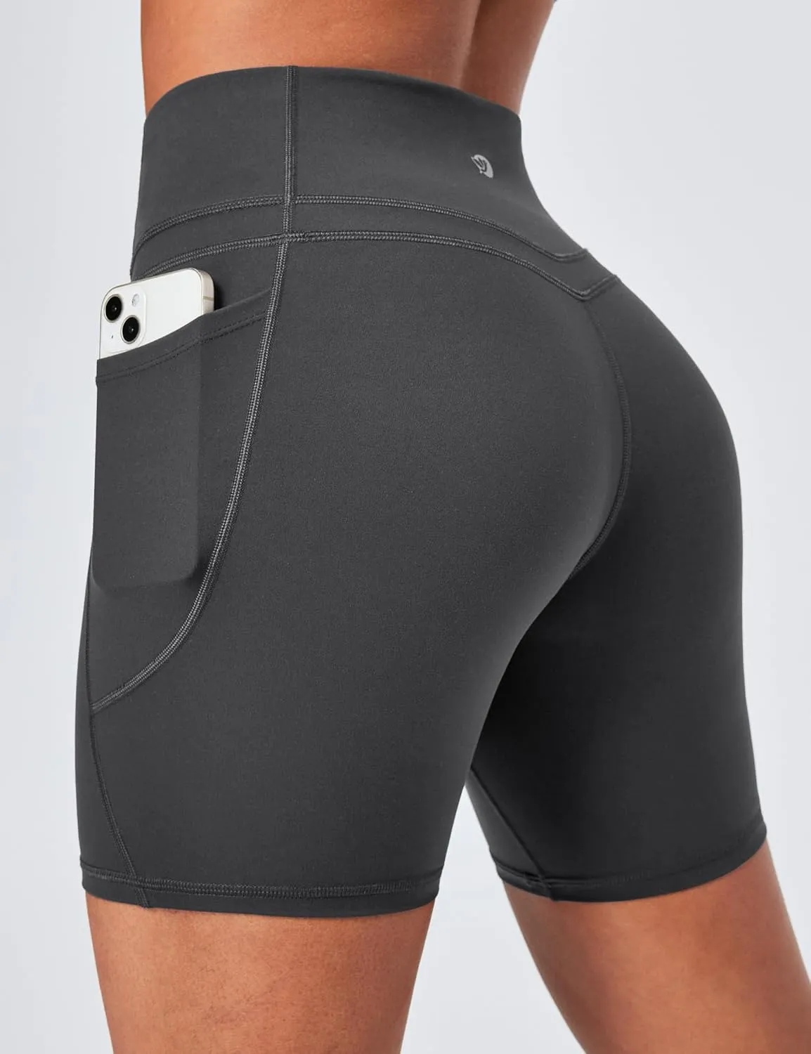 IUGA Tummy Control Biker Shorts Women with Pockets Workout Gym Shorts High Waisted Yoga Running Compression Shorts Spandex
