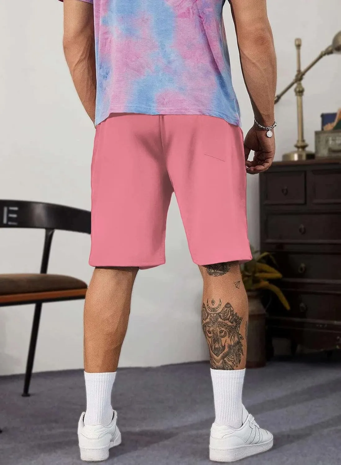 JMIERR Mens Cotton Sweat Shorts with 3 Pockets Workout Lounge Jogger Athletic Shorts 7 inch Inseam Running Shorts