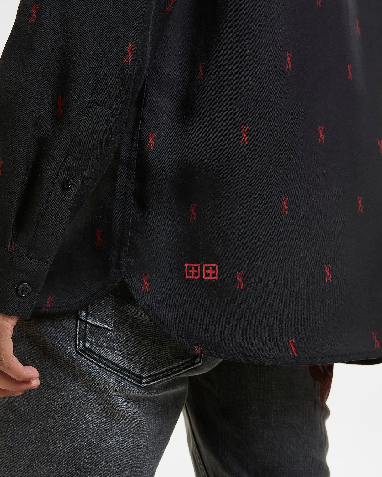 KASH LS SHIRT BLACK RED