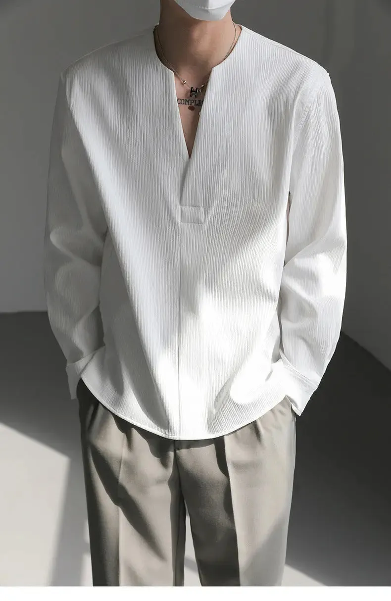 Loose Pullover Long Sleeve Shirt for Summer