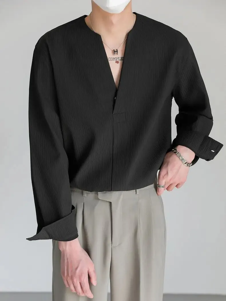 Loose Pullover Long Sleeve Shirt for Summer