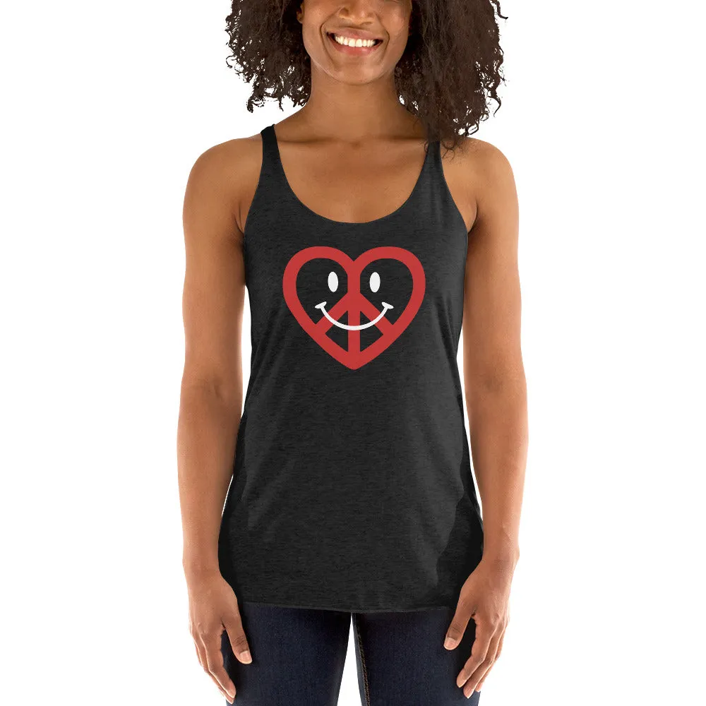 Love, Peace, & Happiness Women's Racer-back Tank-top