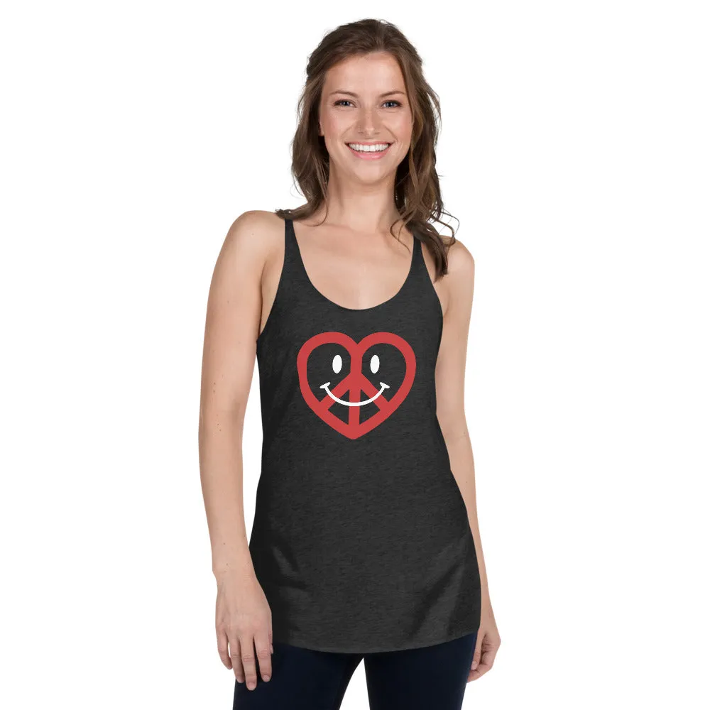 Love, Peace, & Happiness Women's Racer-back Tank-top