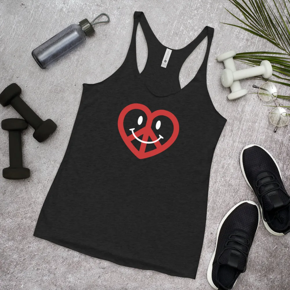 Love, Peace, & Happiness Women's Racer-back Tank-top