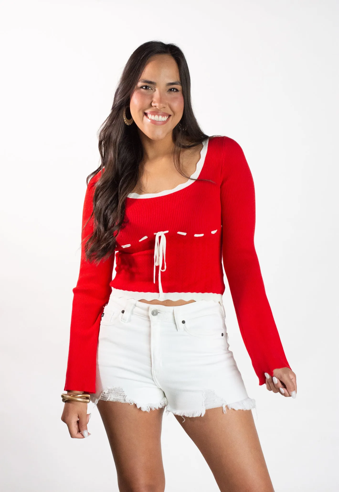 Love Unscripted Long Sleeve Crochet Top