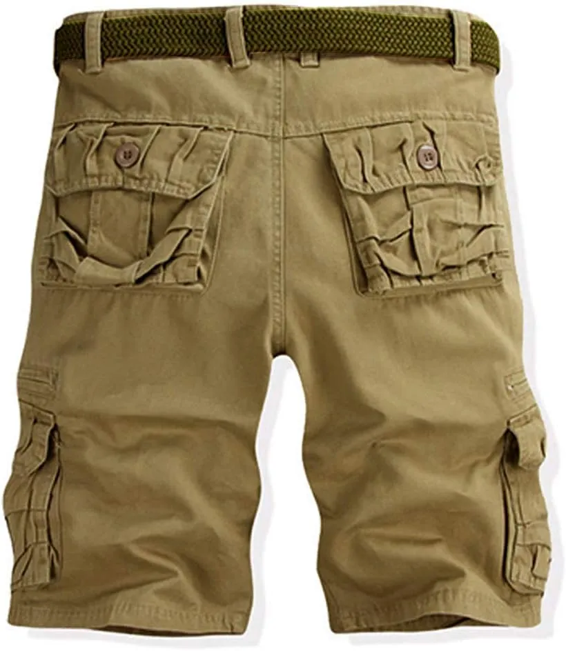 Men's Cargo Shorts Relaxed Fit, Cotton Twill Work Shorts, Outdoor Lightweight Casual Shorts for Men with Pockets