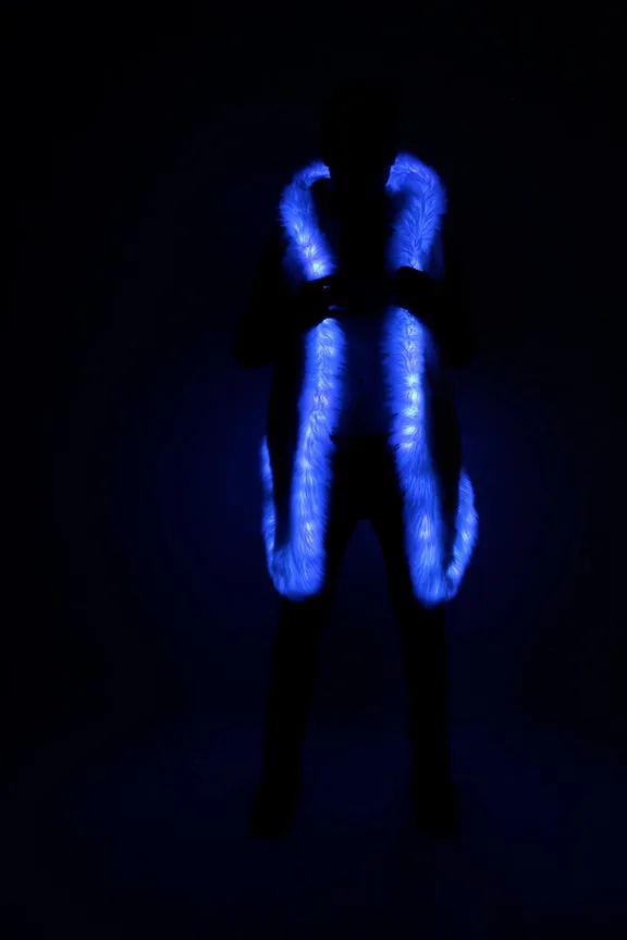Men's LED Sequin Vest in "Silver Hologram-Black"