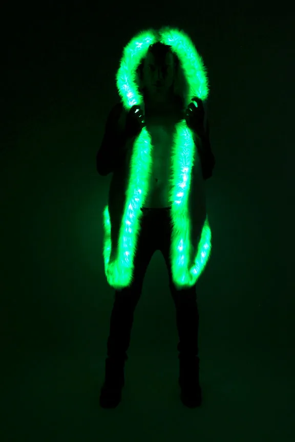 Men's LED Sequin Vest in "Silver Hologram-Black"